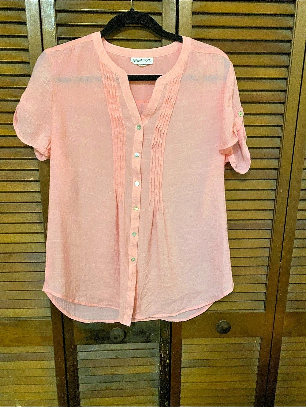 Westport Pink Button Front Blouse